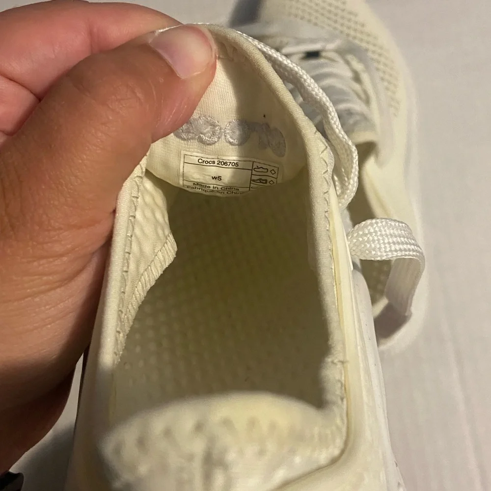 CROCS Women’s Cream Athletic Slip-On Sneakers